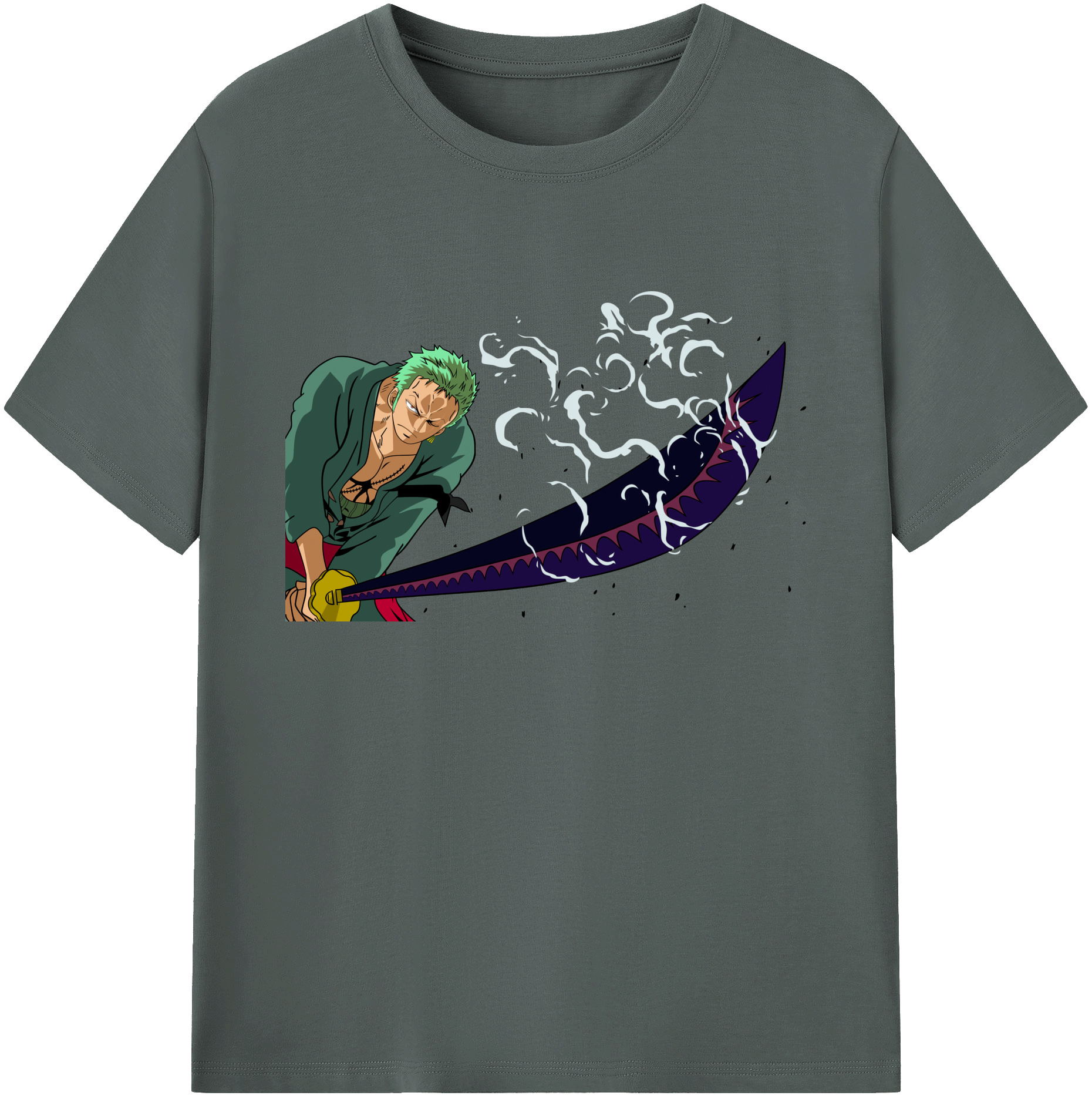 ワンピース ロロノア・ゾロ ONE PIECE Roronoa Zoro 綿100％ メンズ半袖Tシャツ｜肌触りやわらか＆通気性
